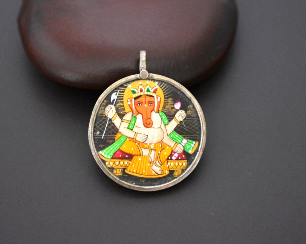 Indian Ganesha Painting Pendant