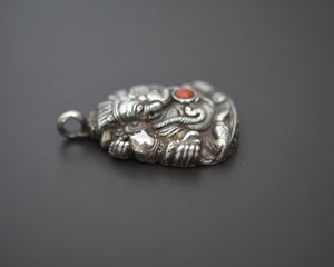 Ganesha Coral Pendant from India
