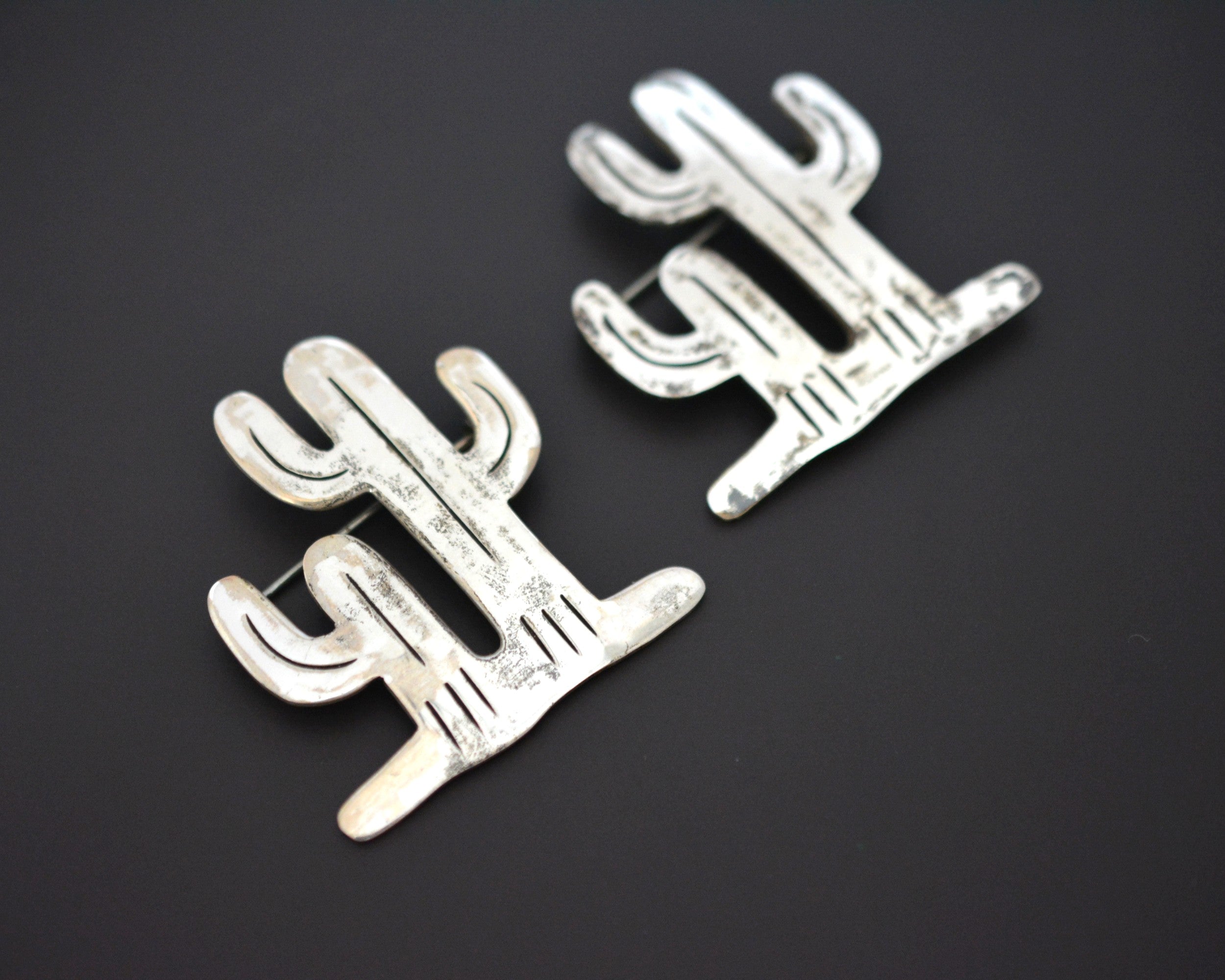 Large Native American Cactus Brooch
