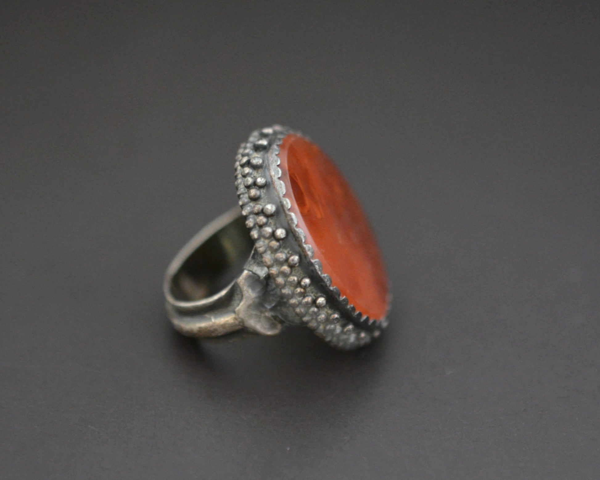 Reserved for I. - Large Ethnic Carnelian Ring - Size 8