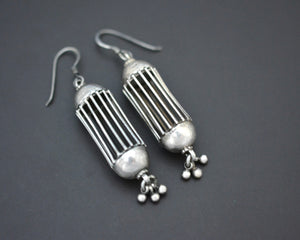 Vintage Indian Silver Cage Earrings
