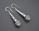Silver Cone Dangle Earrings from Bali