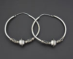 Large Ethnic Bali Hoop Earrings with Wire Work and Bead