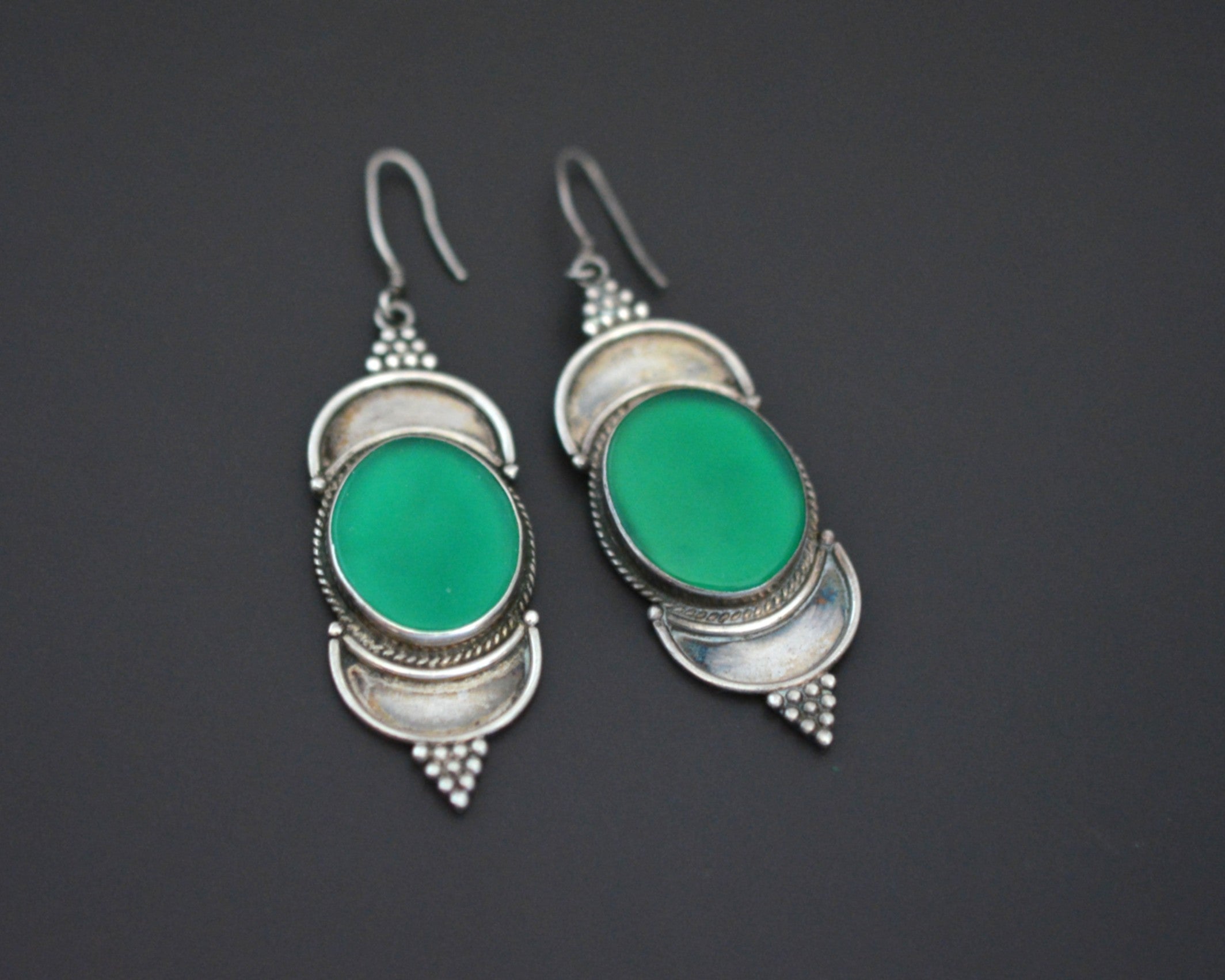 Vintage Indian Aventurine Earrings