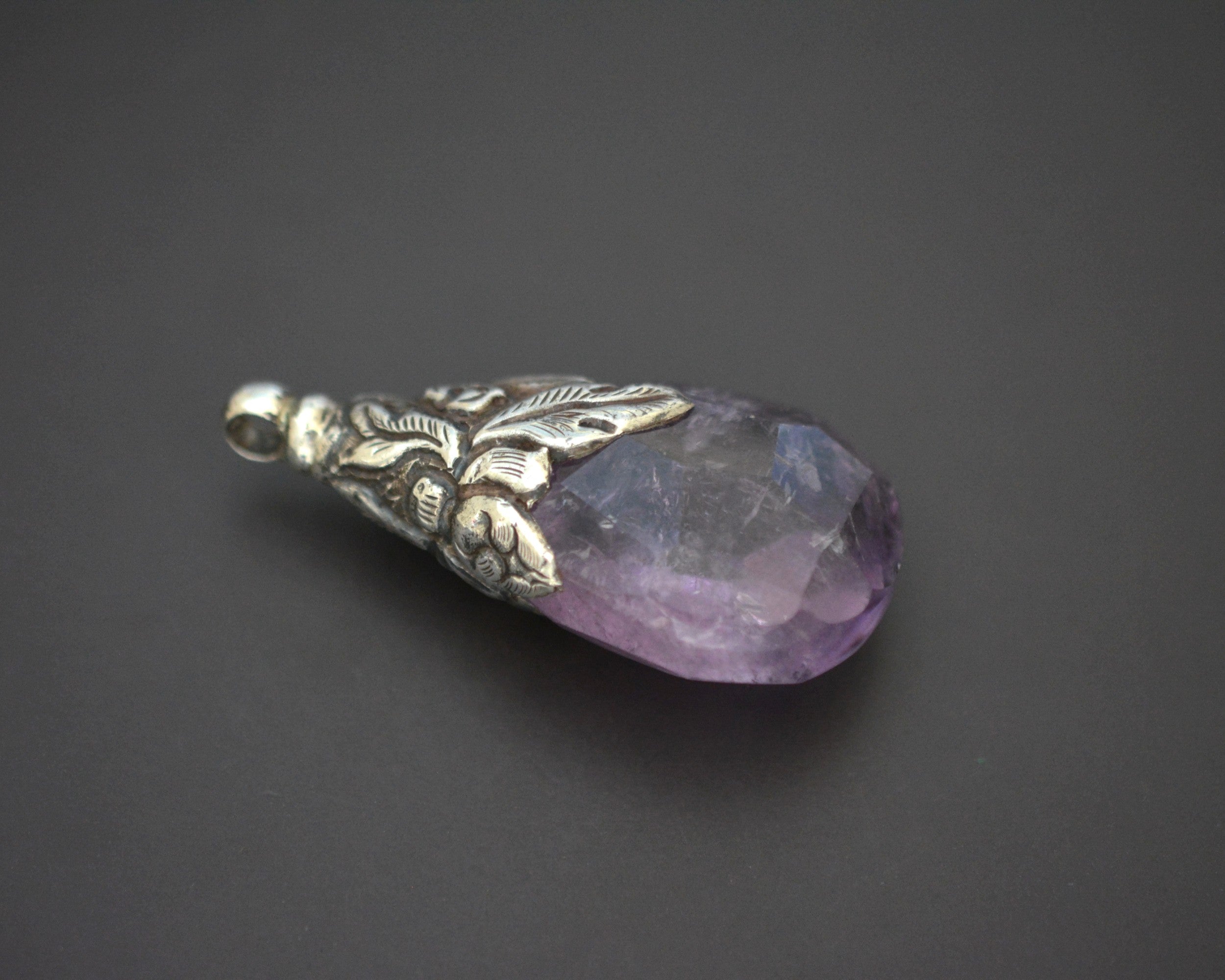 Large Nepali Amethyst Repoussee Pendant