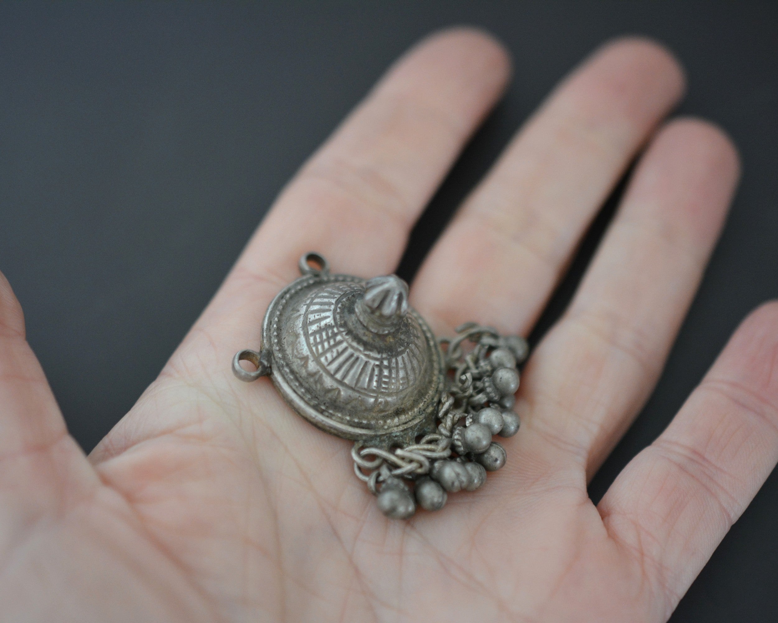Rajasthani Silver Pendant with Bells