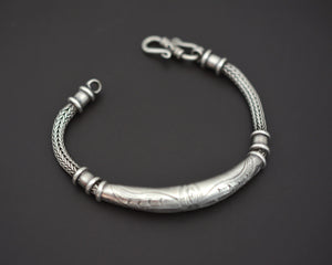 Bali Braided Snake Chain Bracelet with Silver Parts - Sterling Silver