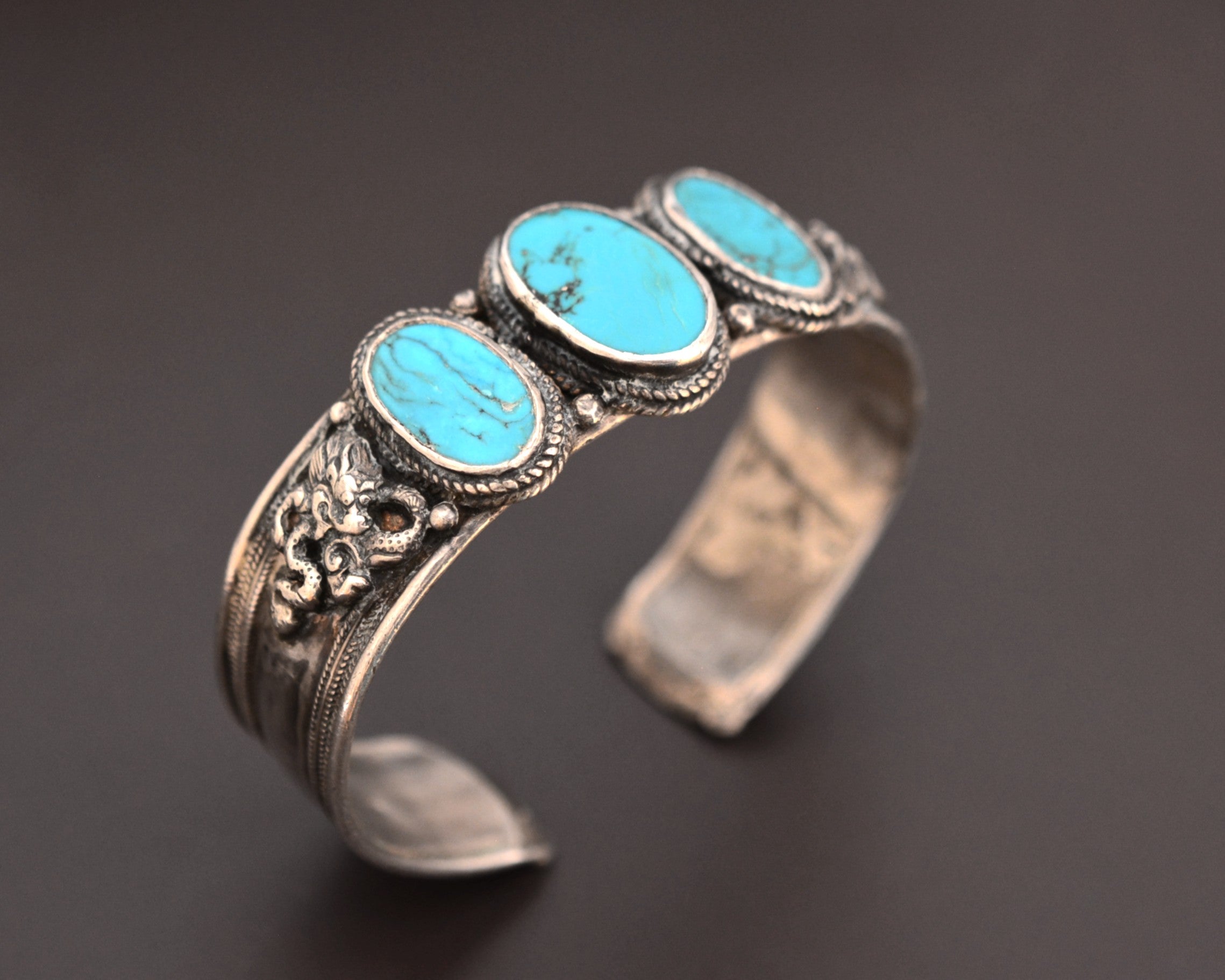 Nepali Turquoise Dragon Cuff Bracelet