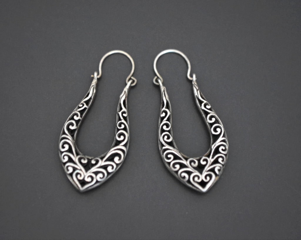 Ethnic Hoop Earrings with Cut Out Design
