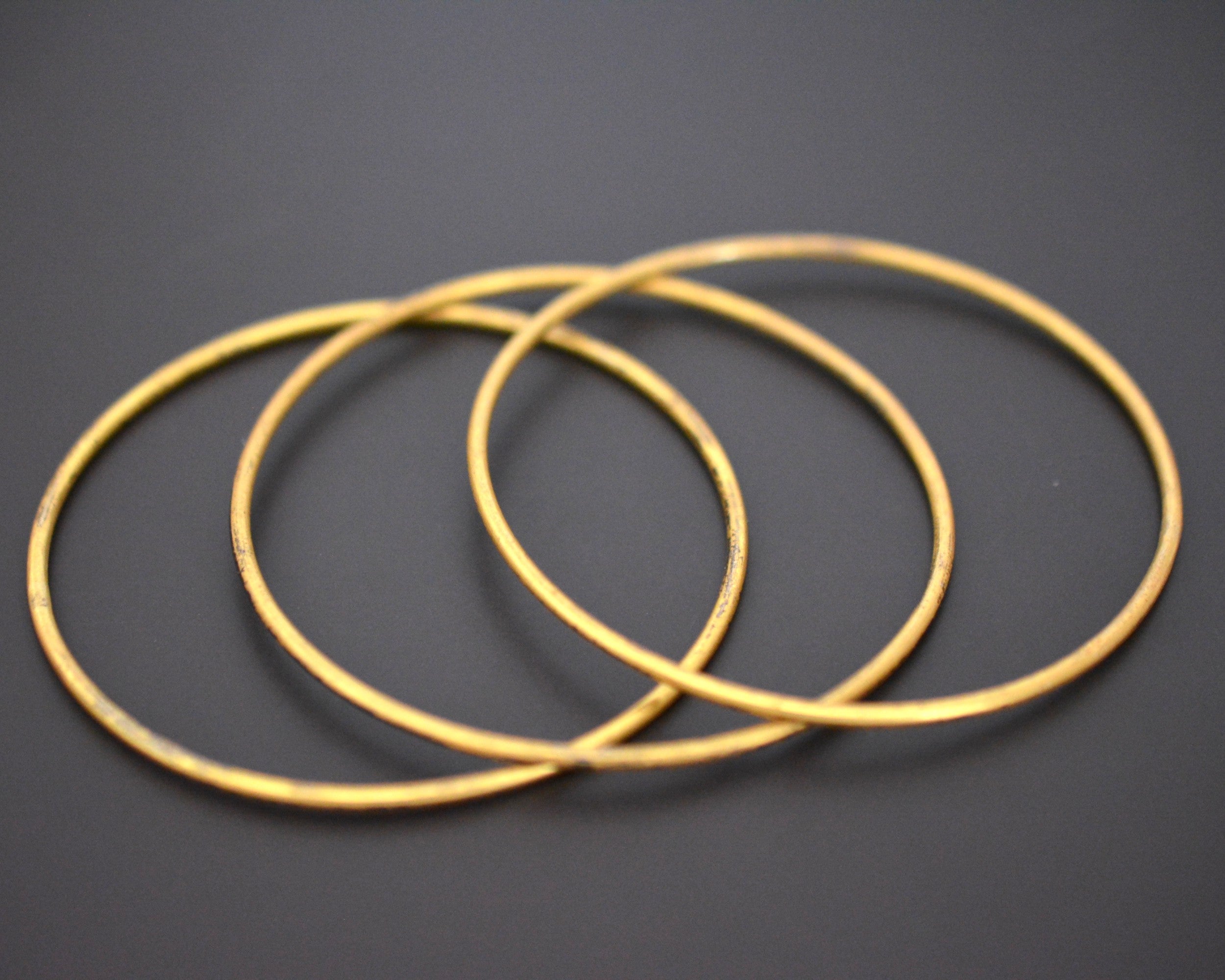 Set of Gilded Silver Bangle Bracelets - Set of Three - MEDIUM