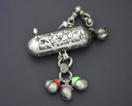 Silver Taviz Pendant with Cotton and Bells