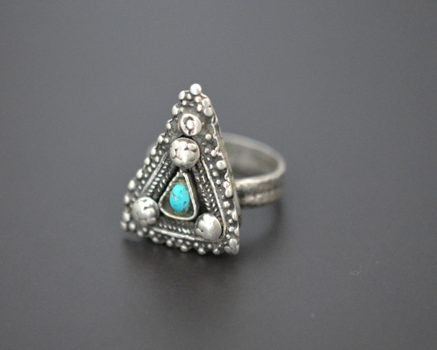 Ethnic Turquoise Ring - Size 8.25
