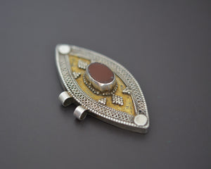 Kazakh Gilded Pendant with Carnelian