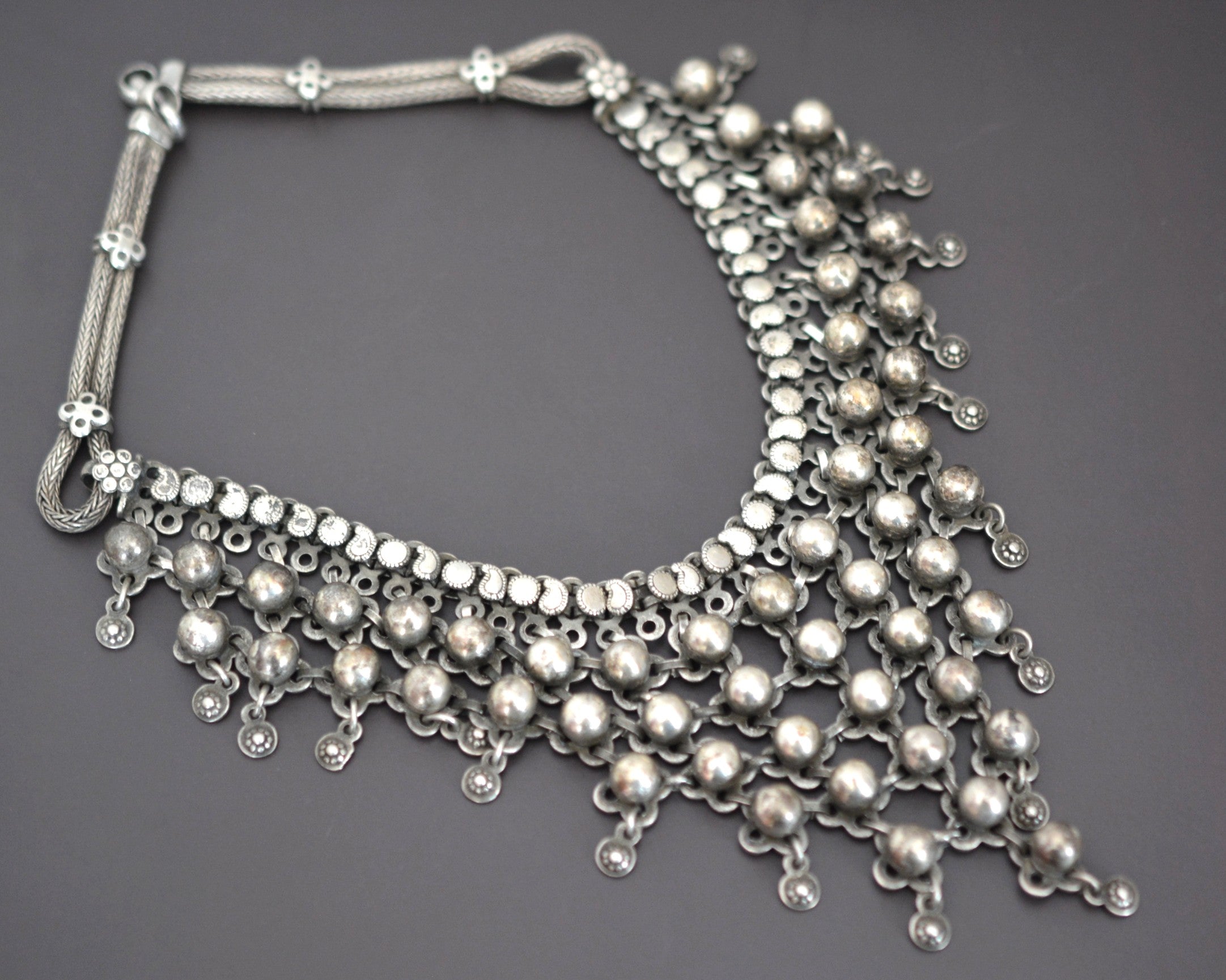 Bold Indian Silver Choker Necklace