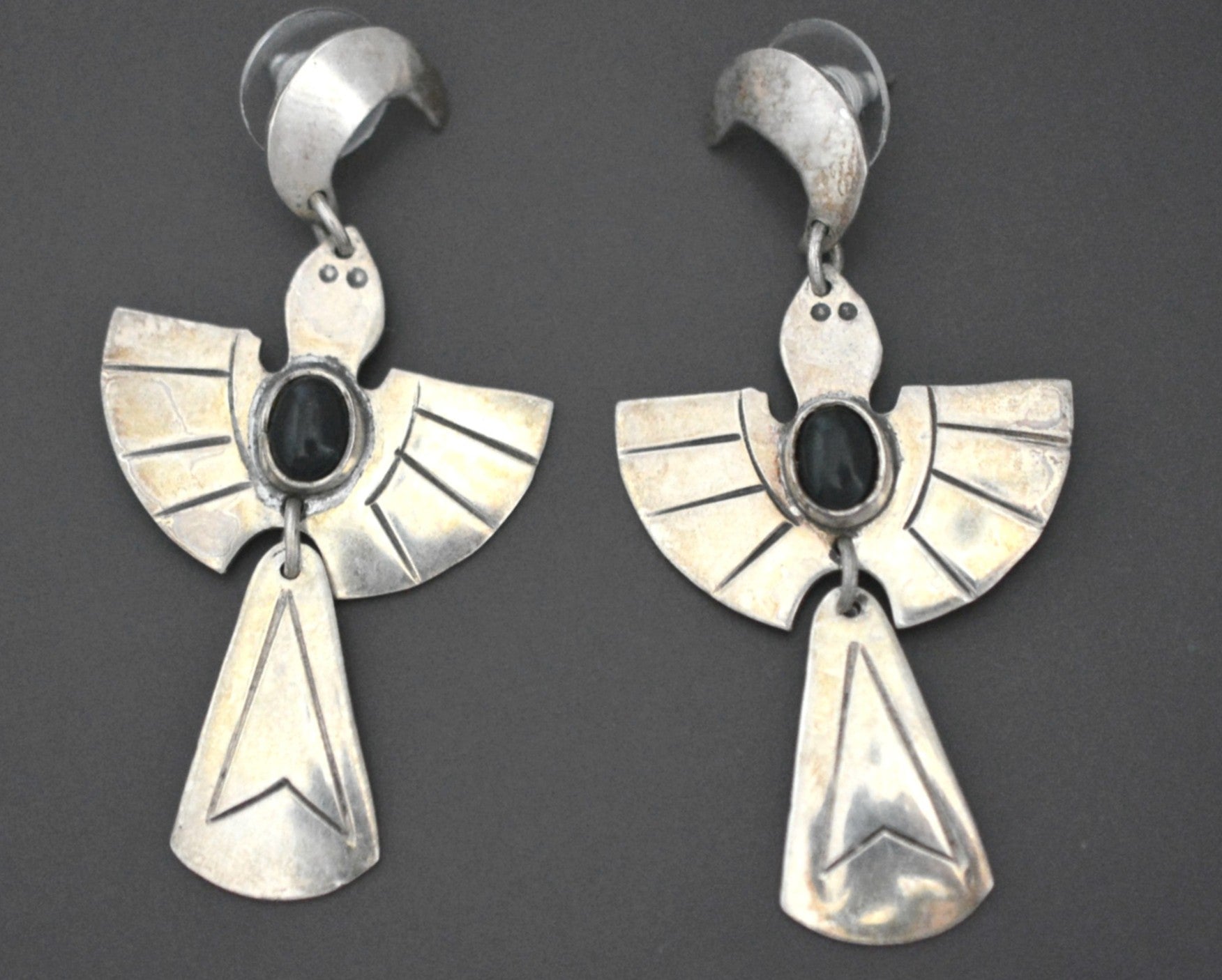 Peyote Bird Moon Onyx Earrings
