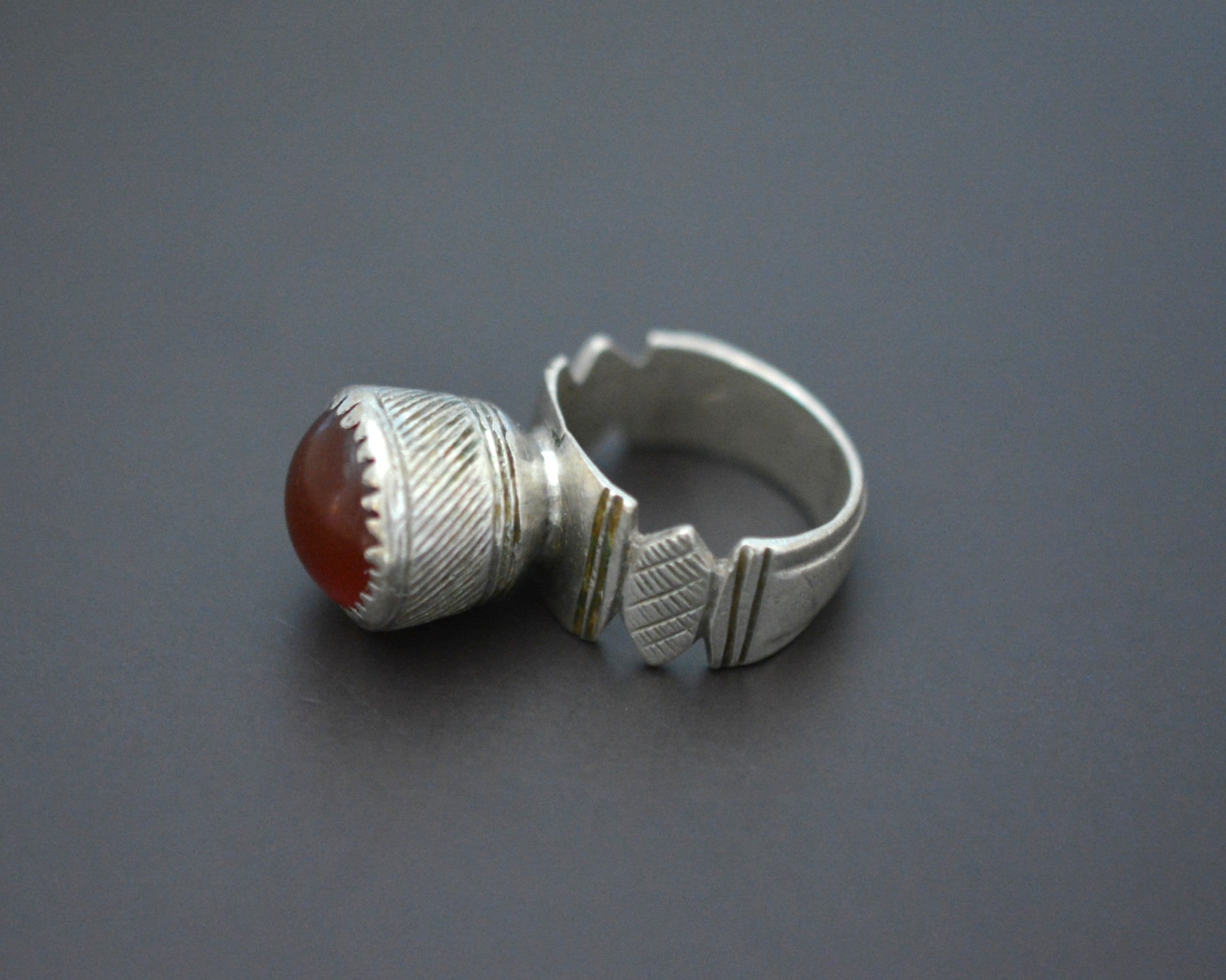 Tuareg Red Glass Ring - Size 8
