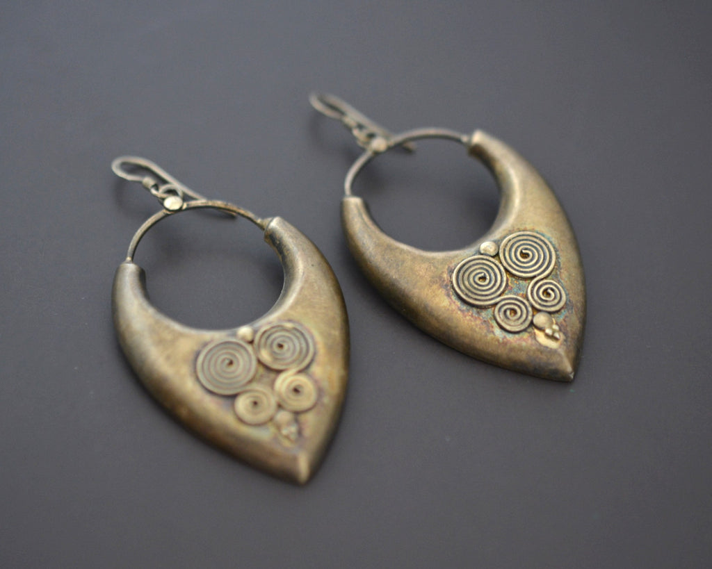 Ethnic Silver Dangle Earrings from India