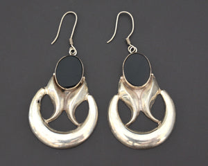 Large Onyx Dangle Earrings from India