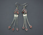 Ethnic Garnet Dangle Earrings