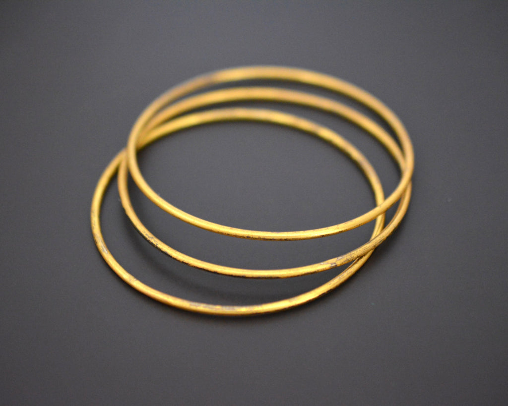 Set of Gilded Silver Bangle Bracelets - Set of Three - MEDIUM