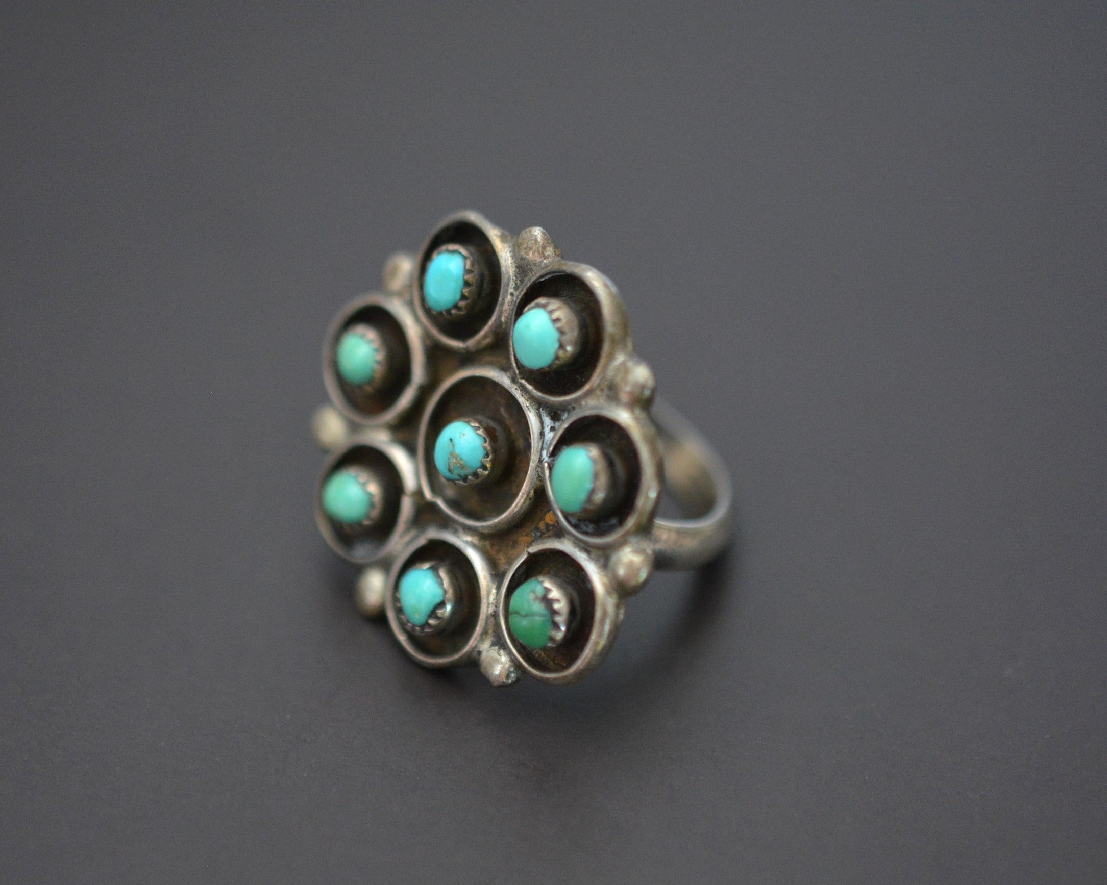 Native American Zuni Turquoise Ring - Size 6.5