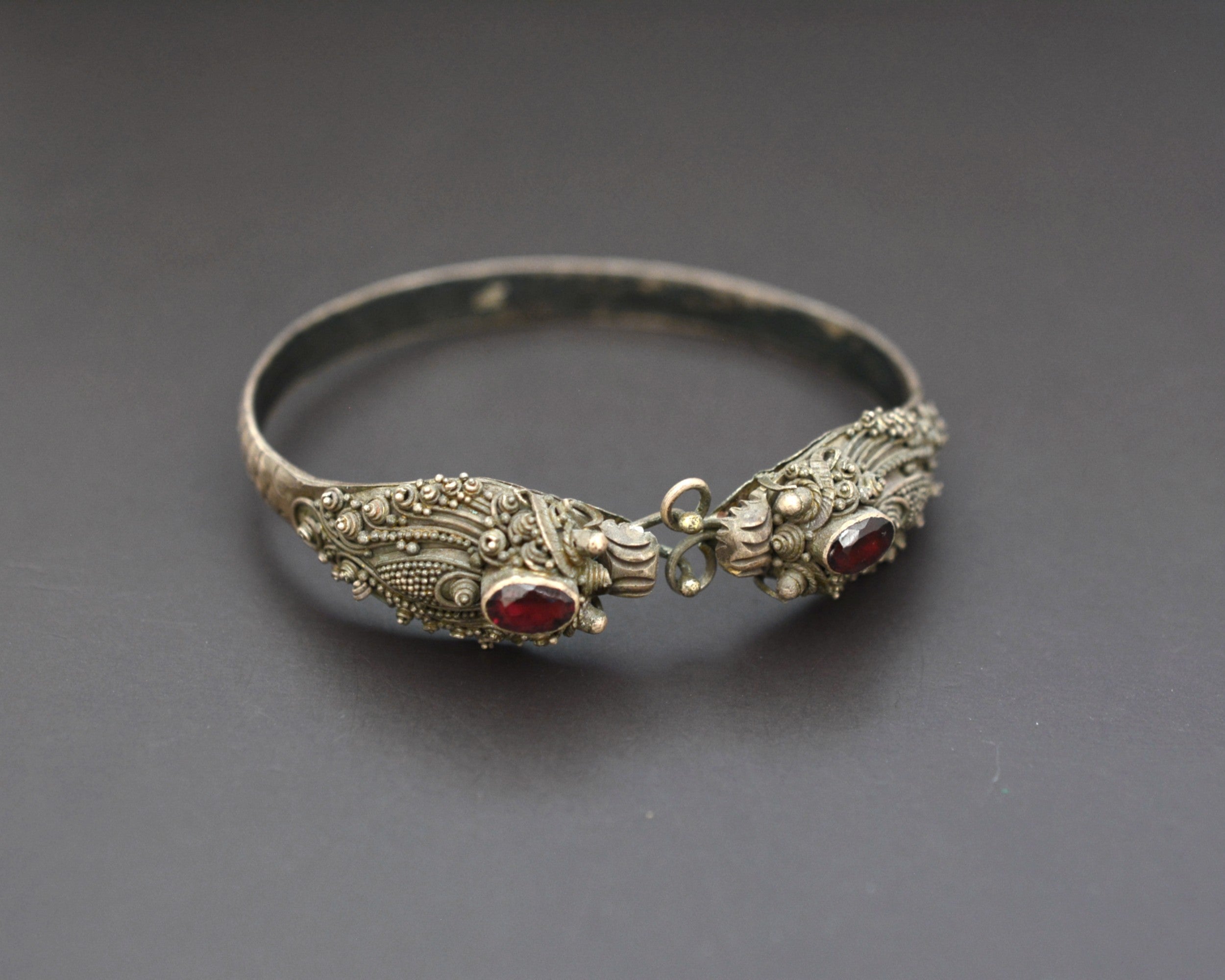 Double Dragon Garnet Bracelet from Bali - SMALL SIZE