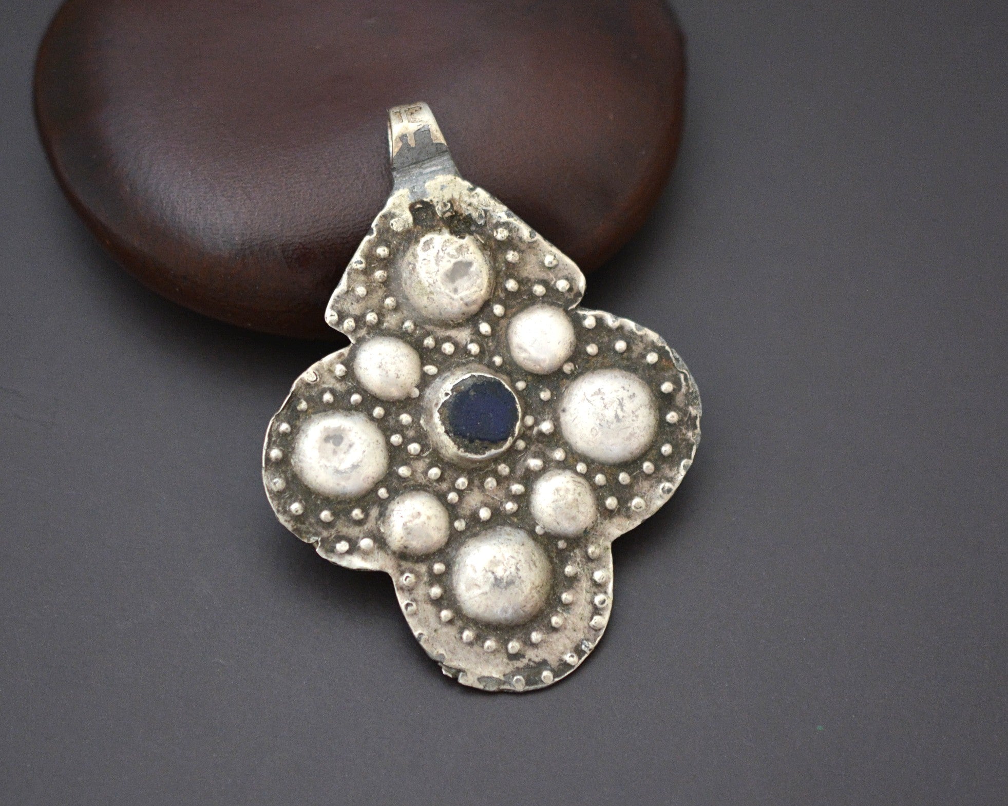 Berber Silver and Glass Pendant