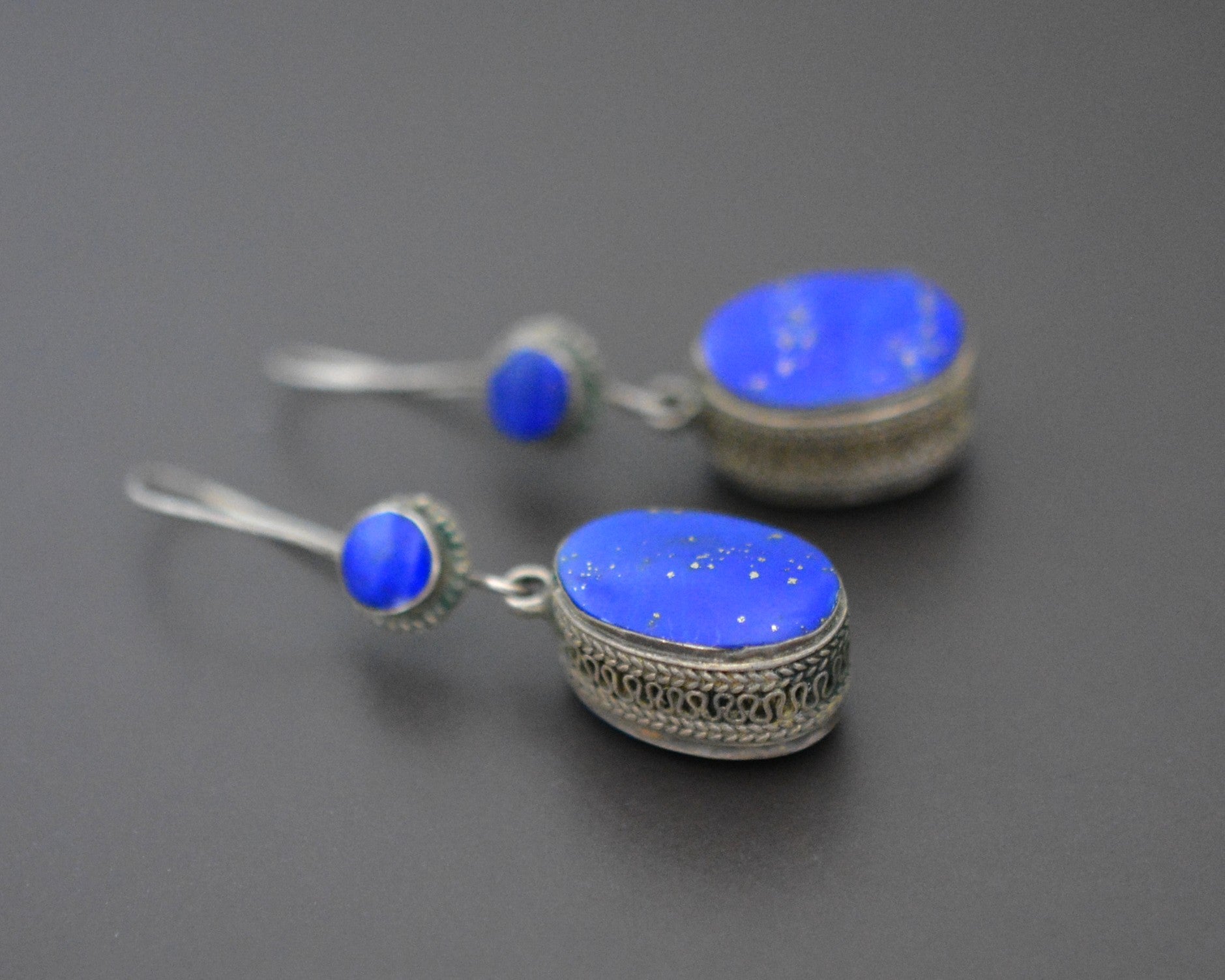 Afghani Lapis Lazuli Dangle Earrings
