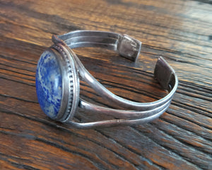 Vintage Lapis Lazuli Cuff Bracelet