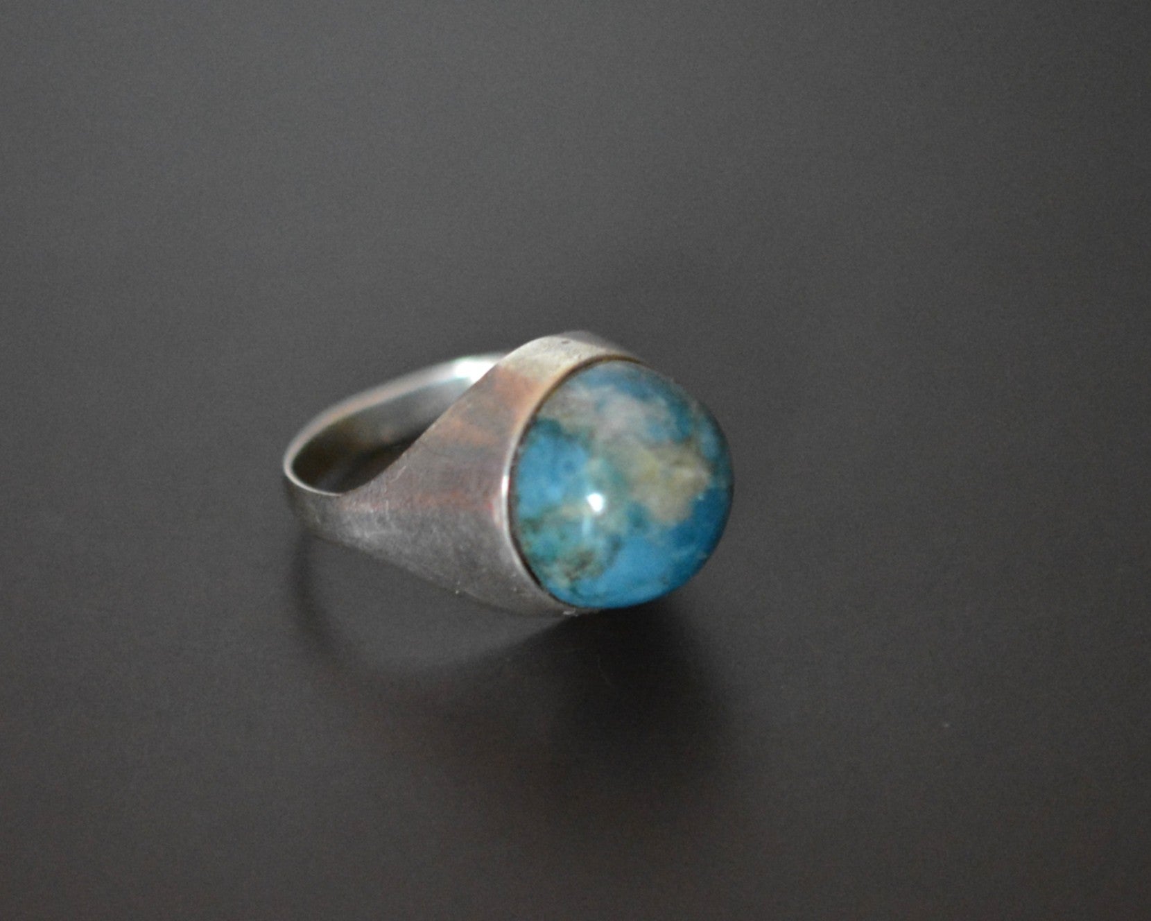 Ethnic Blue Aventurine Ring from India - Size 7