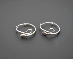 Silver Snake Hoop Earrings - SMALL/MEDIUM