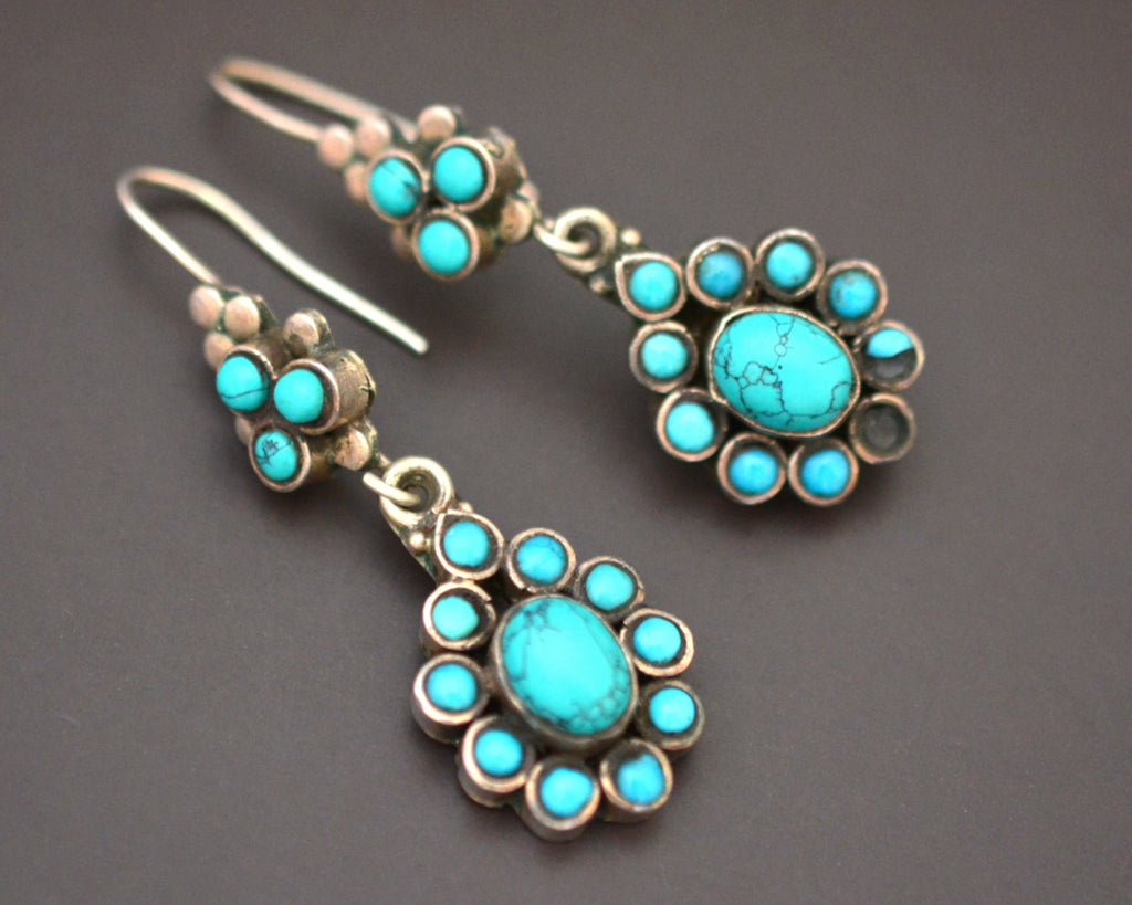 Turquoise Earrings from Nepal