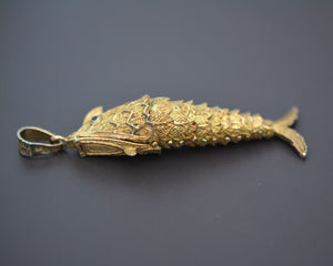 Large Gilded Openable Fish Case Pendant