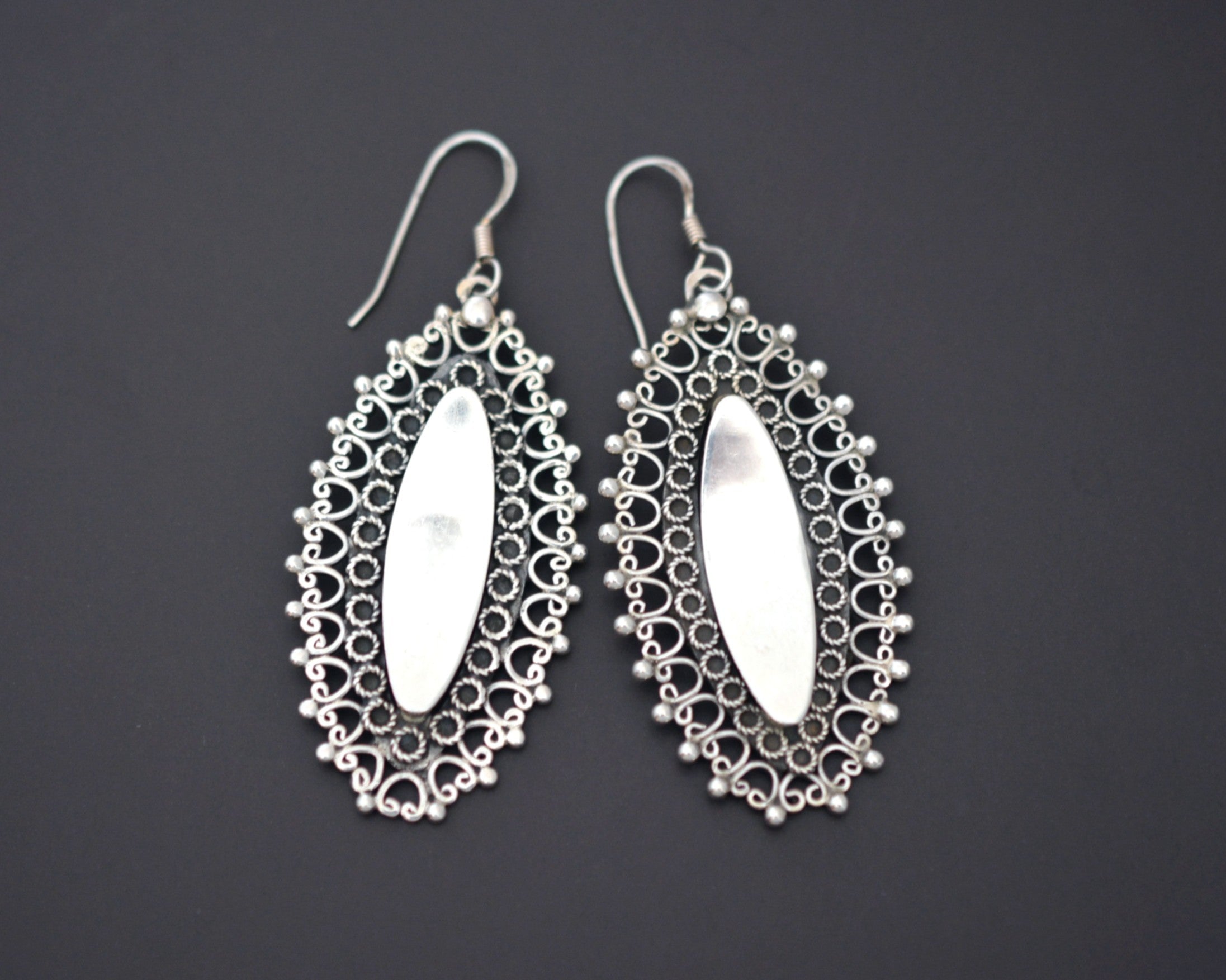 Ethnic Indian Silver Earrings
