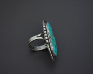 Splendid Native American Turquoise Ring - Size 7.75/8