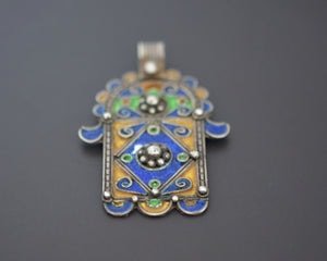 Berber Enamel Hamsa Pendant