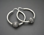 Reserved - Large Ethnic Bali Hoop Earrings with Bead