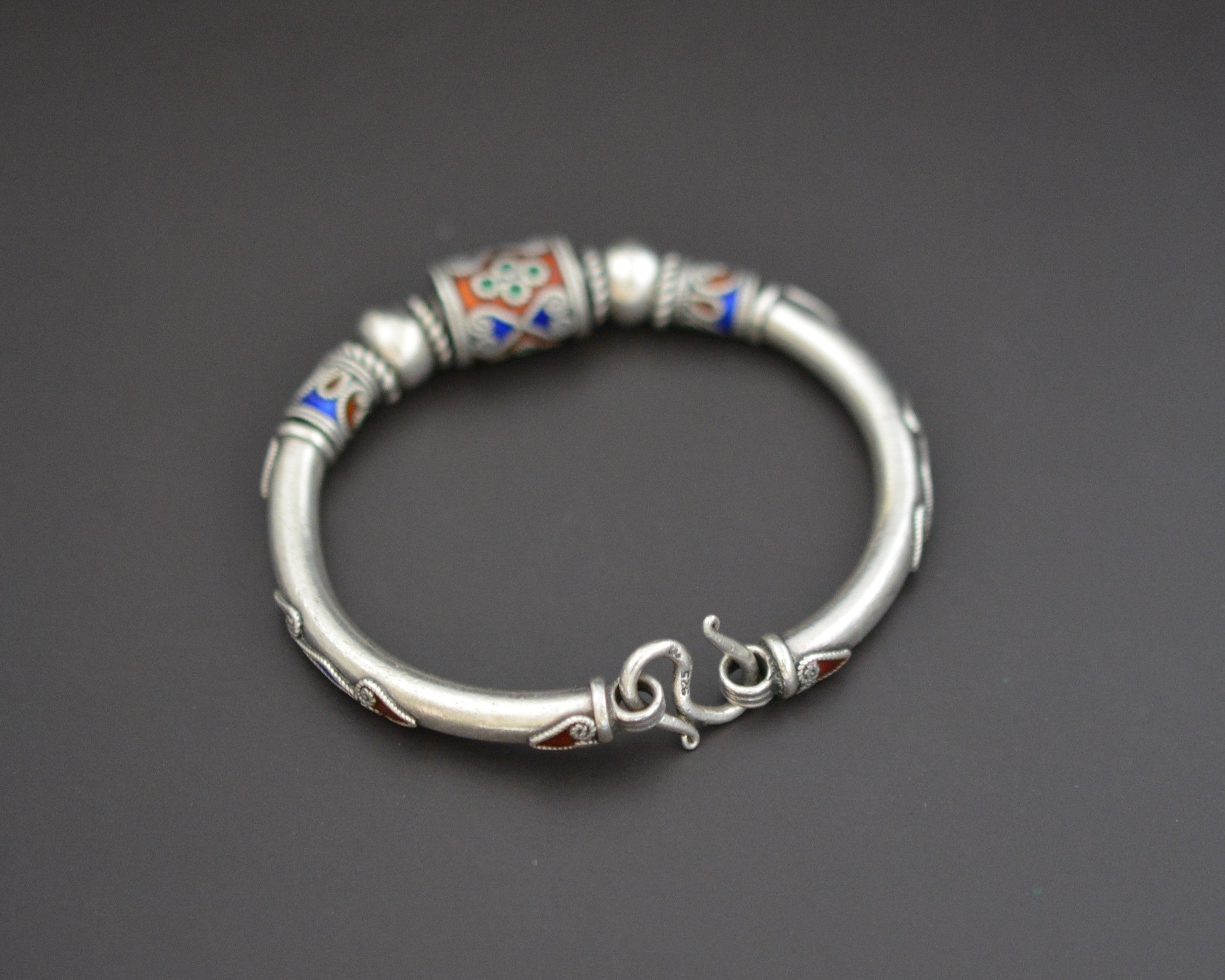 Indian Enamel Bead Bracelet - SMALL