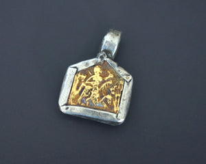 Old Indian Silver and Gold Hindu Diety Pendant