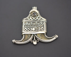 Antique Double Claw Silver Pendant from Sri Lanka