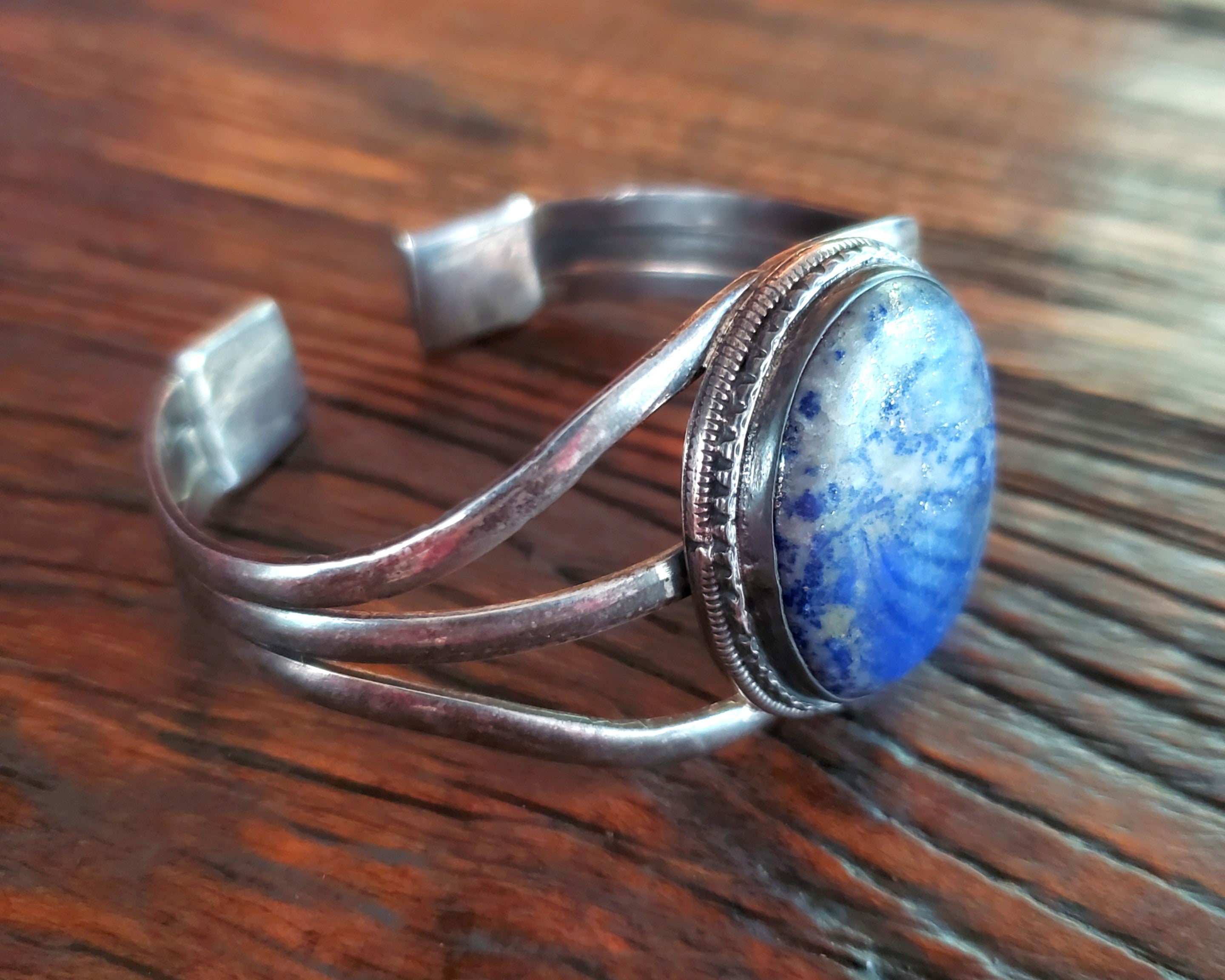 Vintage Lapis Lazuli Cuff Bracelet
