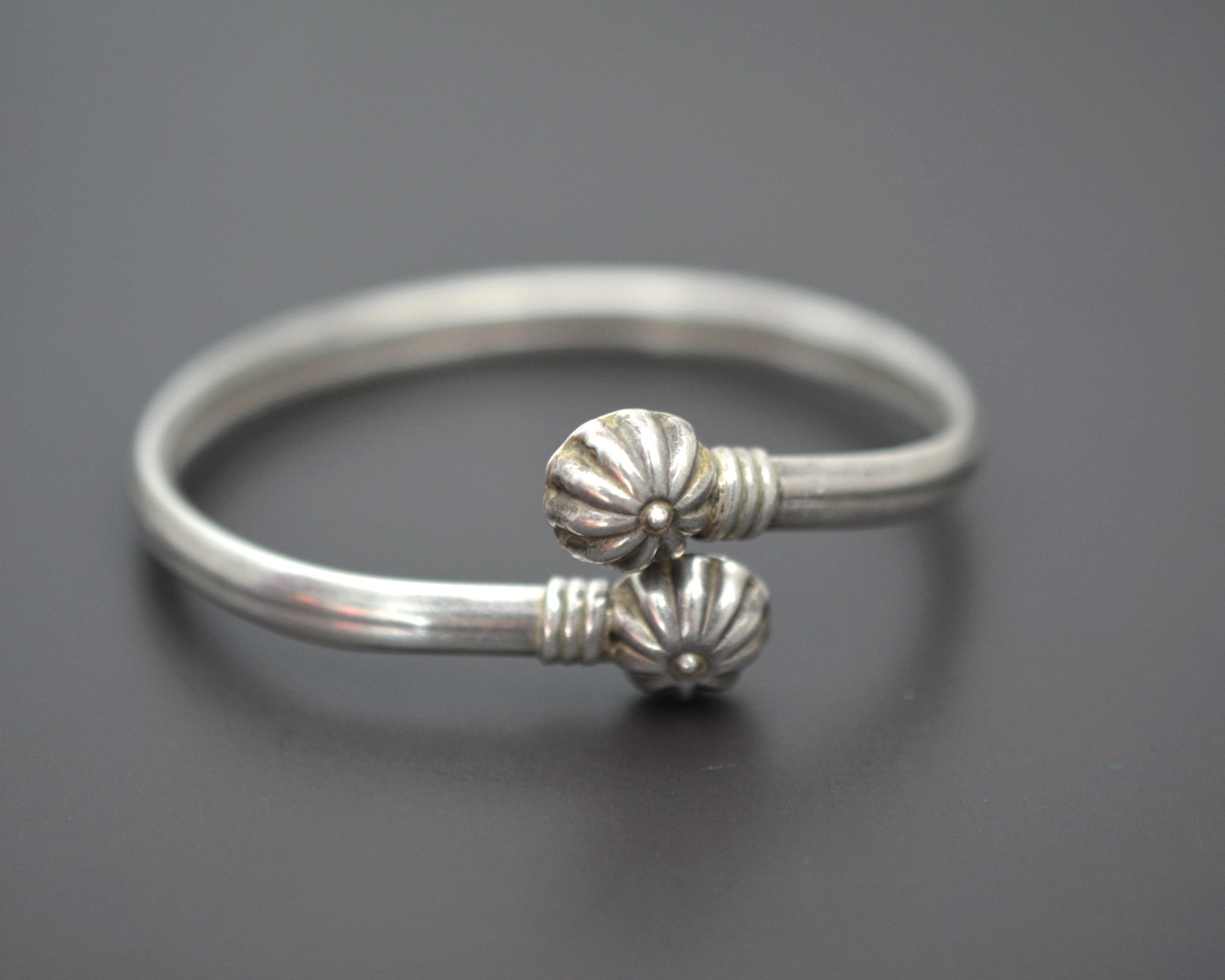 Ethnic Sterling Silver Flowery Bracelet