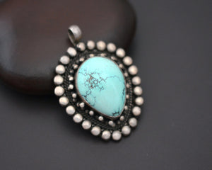 Bold Turquoise Pendant from India