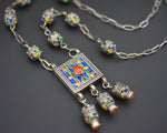 Berber Kabyle Coral Enamel Necklace