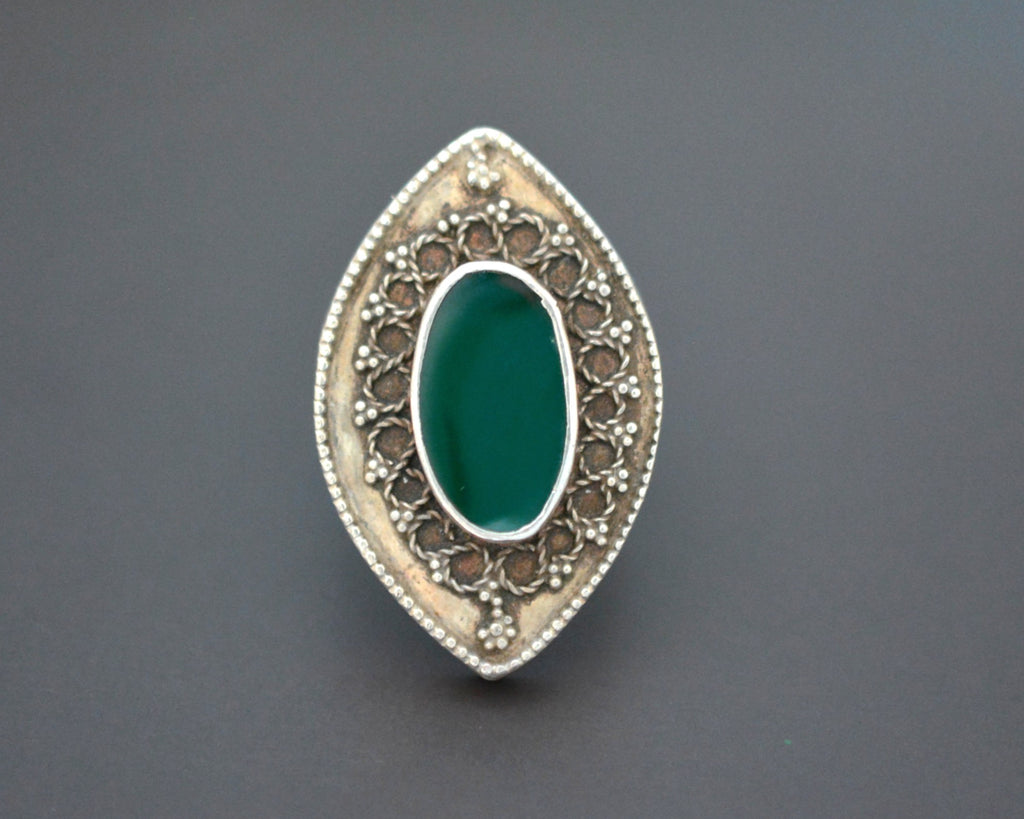 Kazakh Aventurine Silver Ring - Size 9