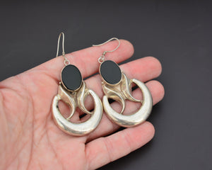 Large Onyx Dangle Earrings from India