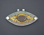 Kazakh Gilded Pendant with Carnelian
