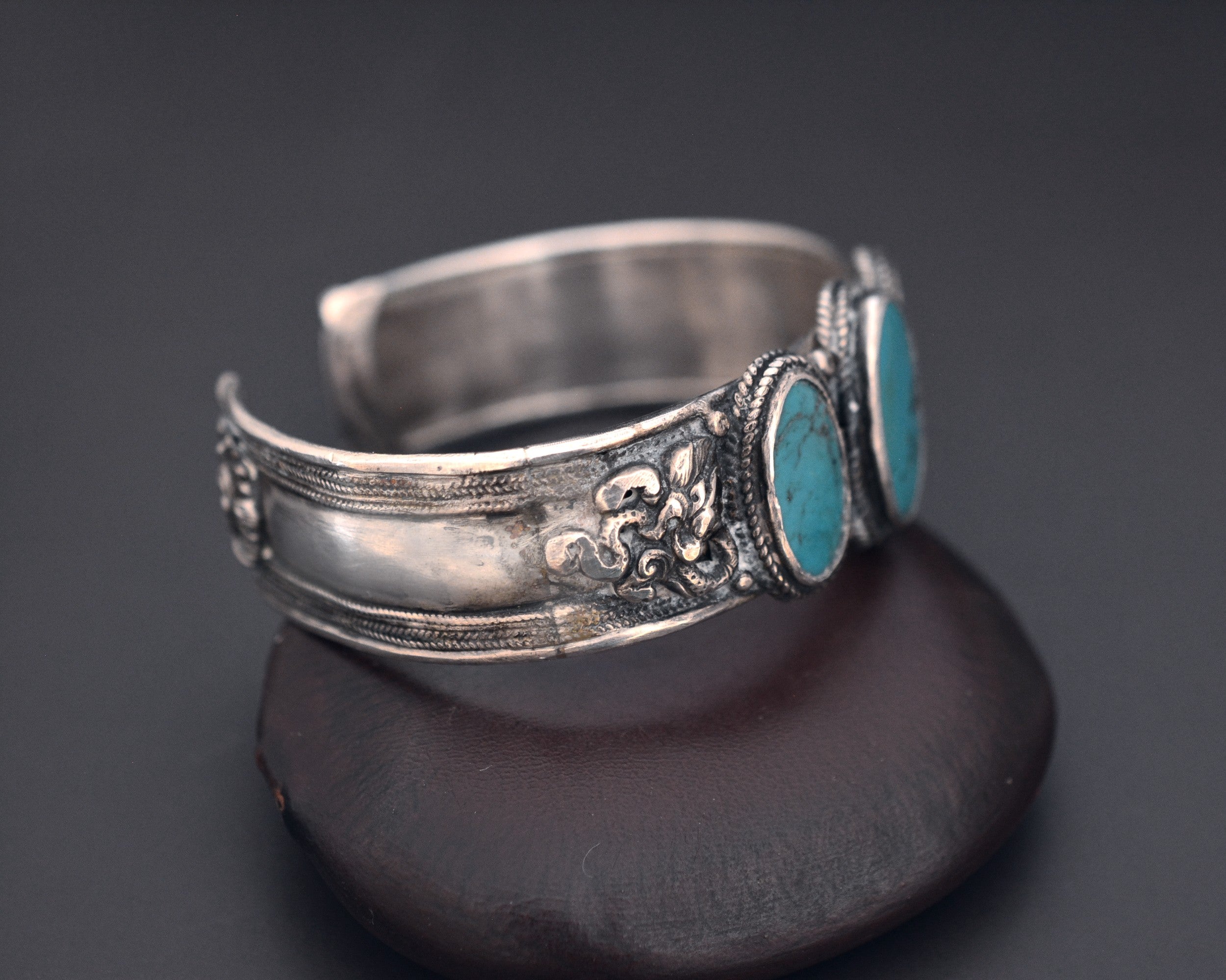Nepali Turquoise Dragon Cuff Bracelet