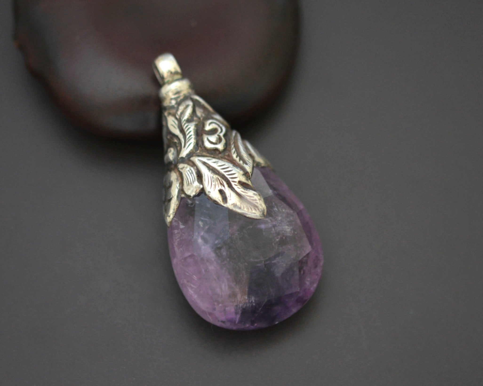 Large Nepali Amethyst Repoussee Pendant