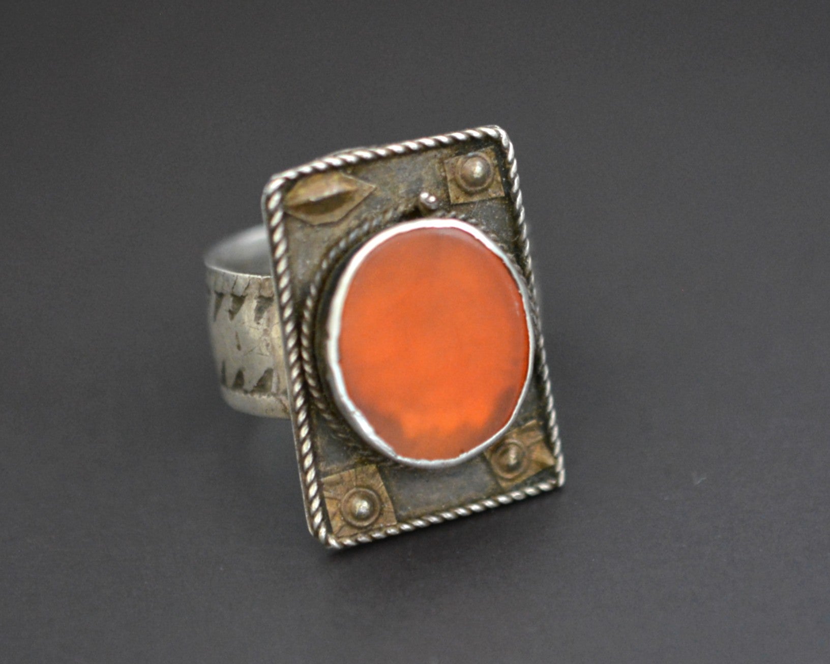 Ethnic Carnelian Ring - Size 9.25